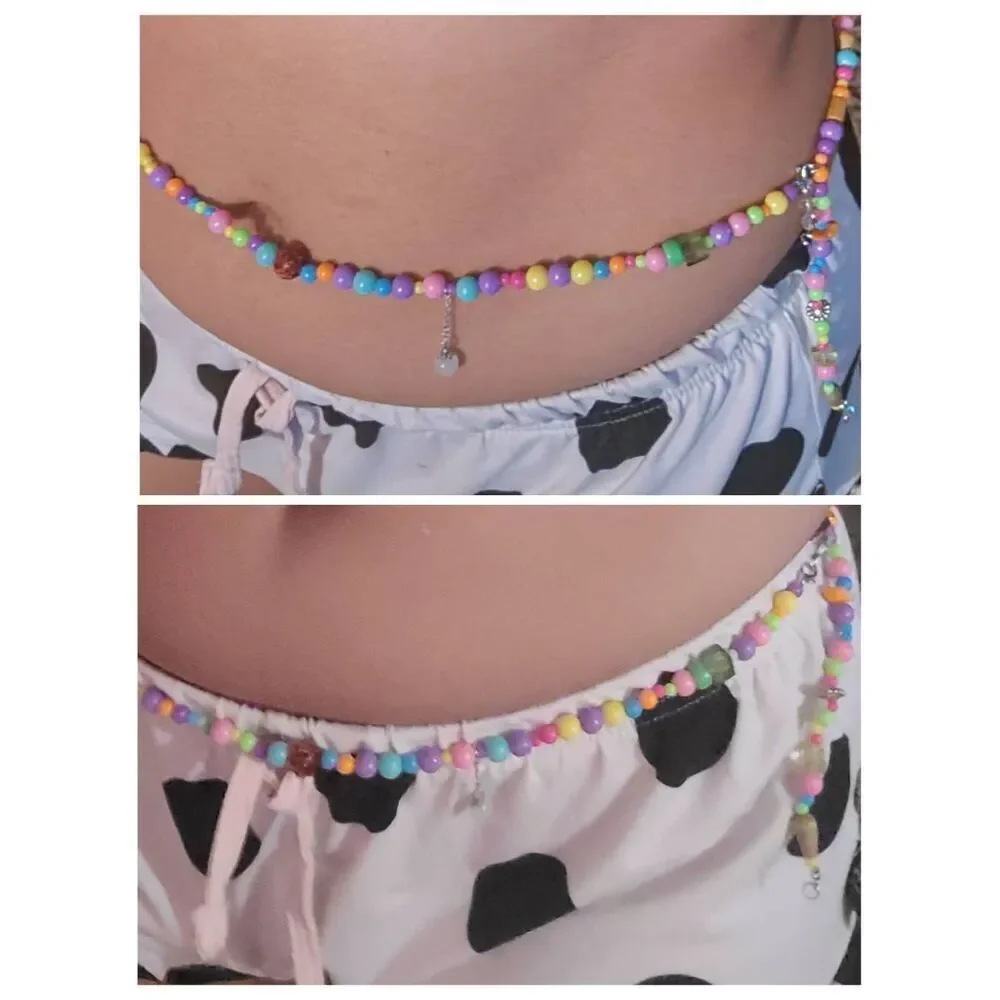 One handmade beaded belts